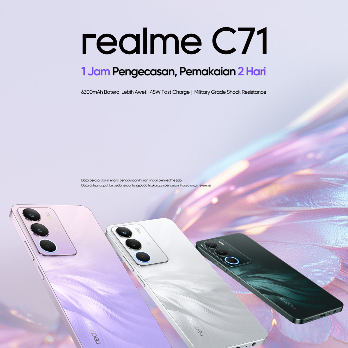 GT059 - Realme C71 (6GB+12GB* |128GB) 6300 Baterai 45W Fast Charge